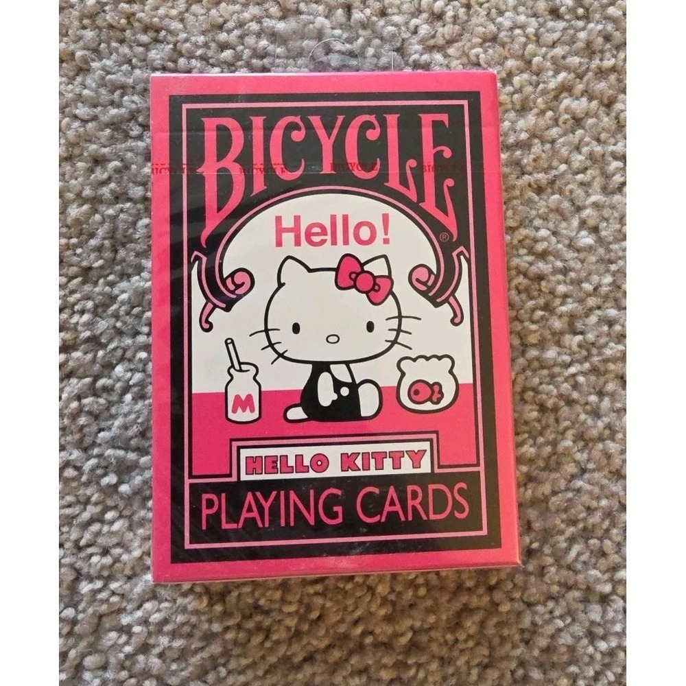 Bicycle Hello Kitty Playing Cards Pink/Black, Sanrio 2025 Poker Deck